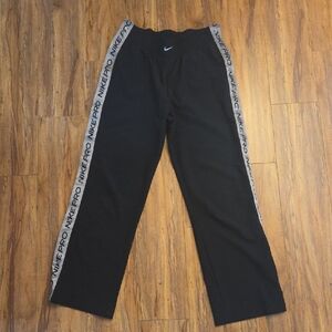 Nike Black Pants with White Logo Stripes